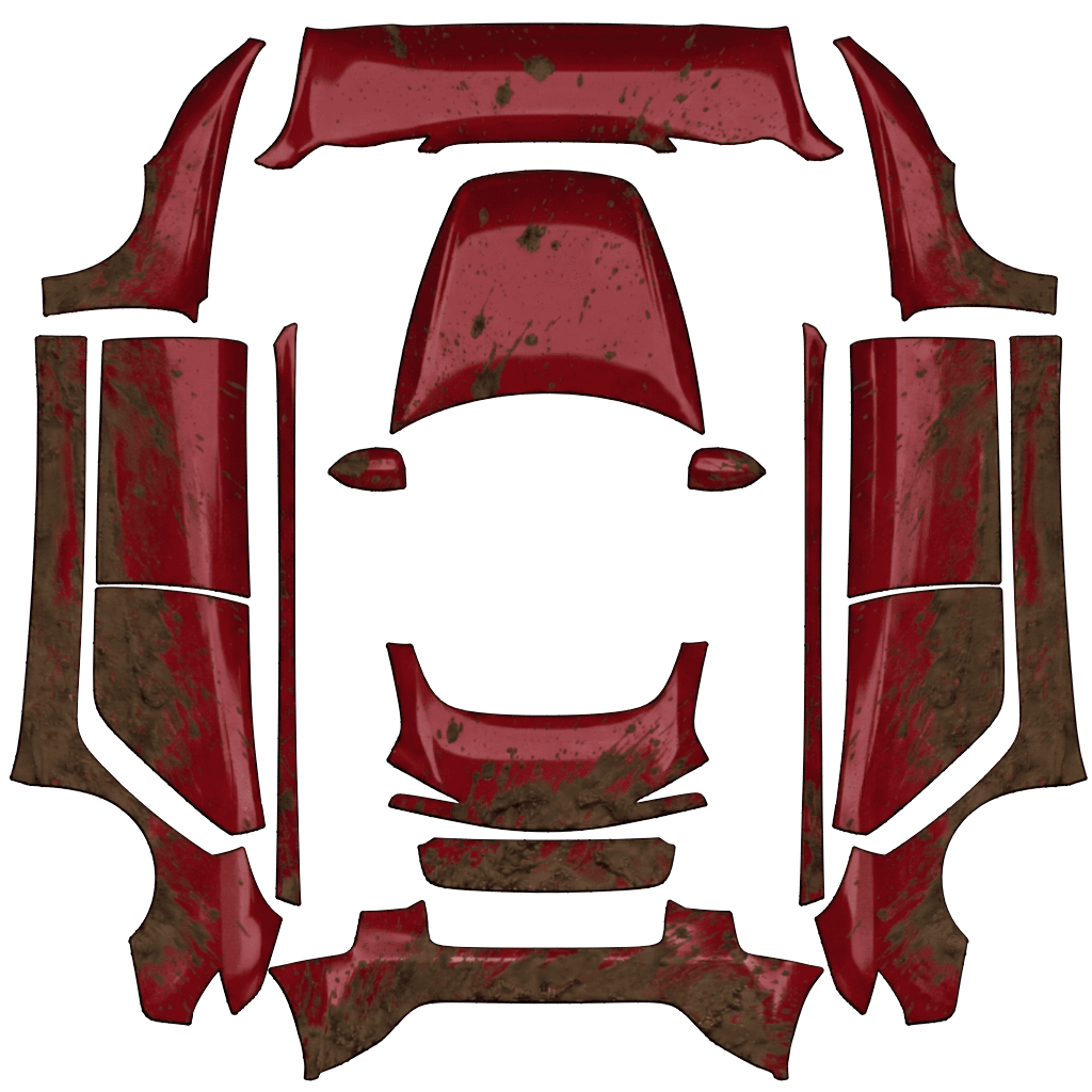 Distressed Burgundy Patina Panels digital skin preview