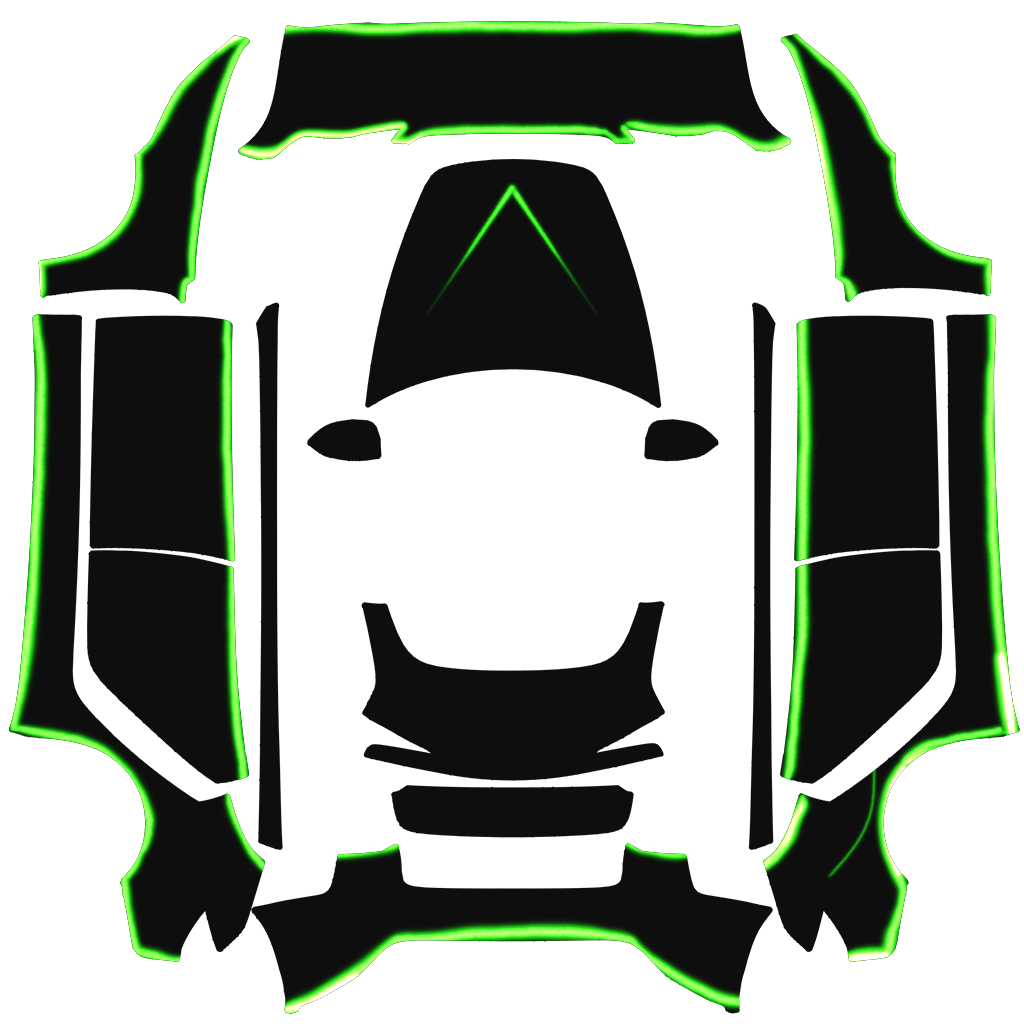 Neon Lime Top-View Outline digital skin preview