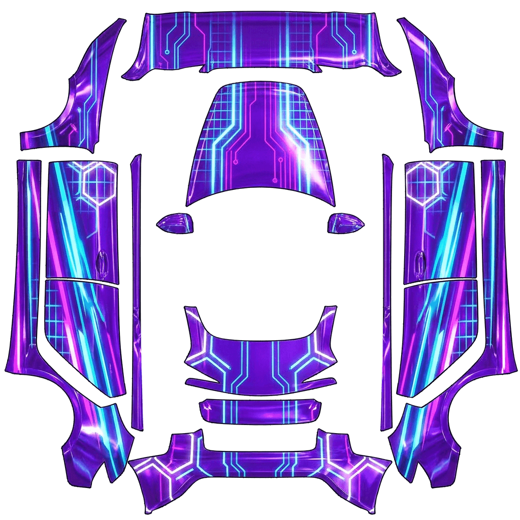 Violet Neon Circuit Panels digital skin preview