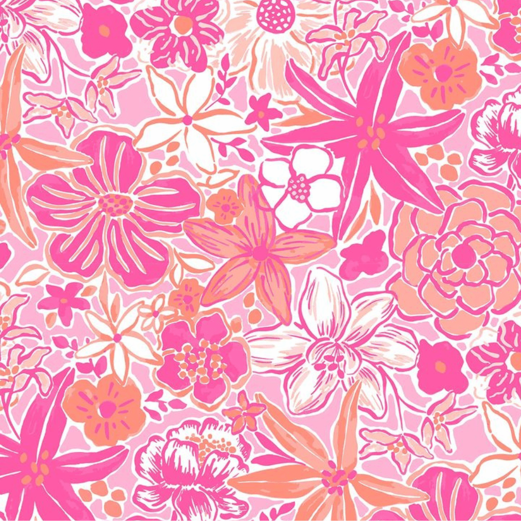 Pink Coral Botanical Bloom Pattern digital skin preview