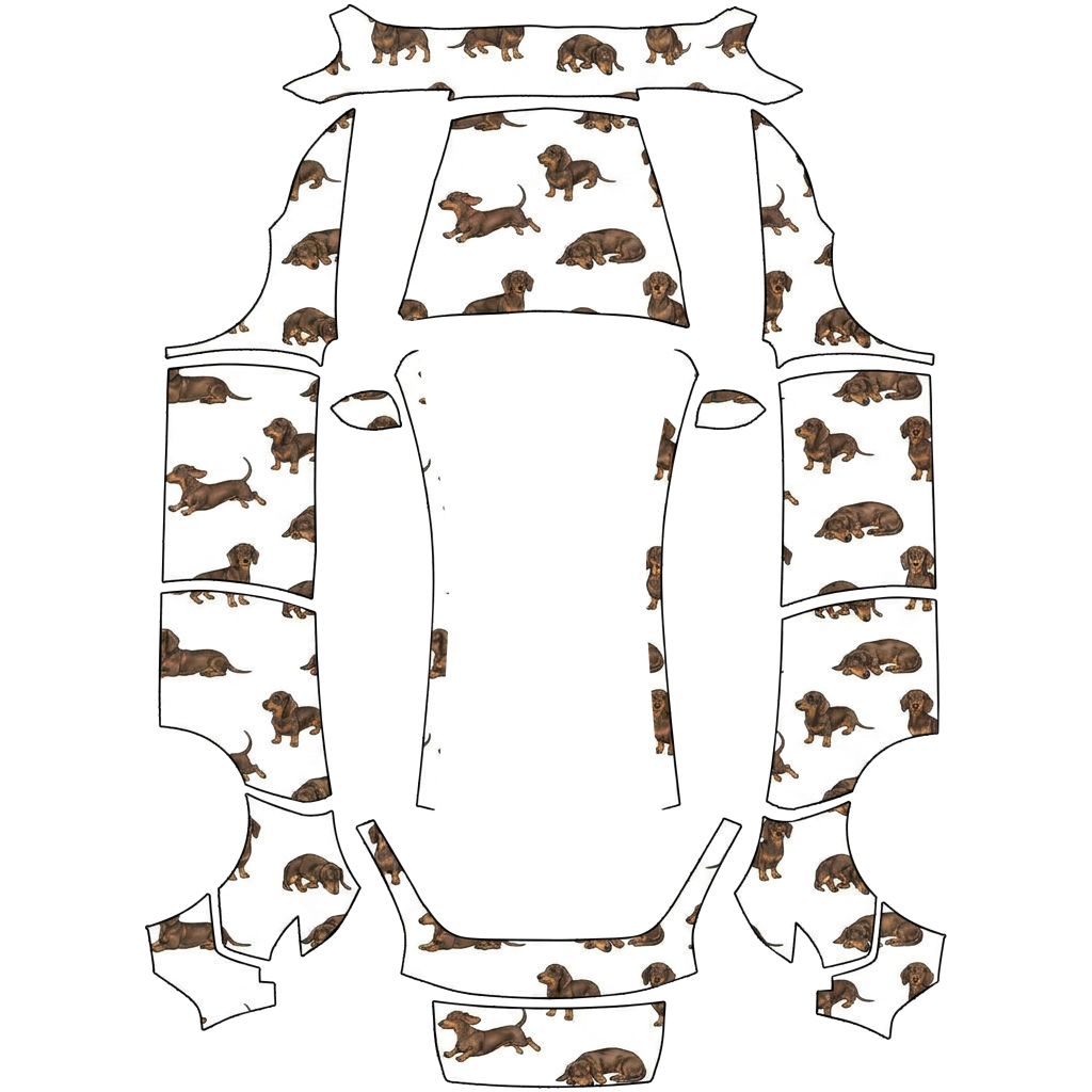 Dachshund Pattern Vehicle Wrap digital skin preview