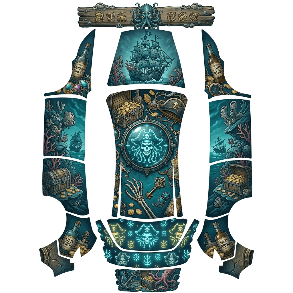 Teal Pirate Treasure digital skin preview