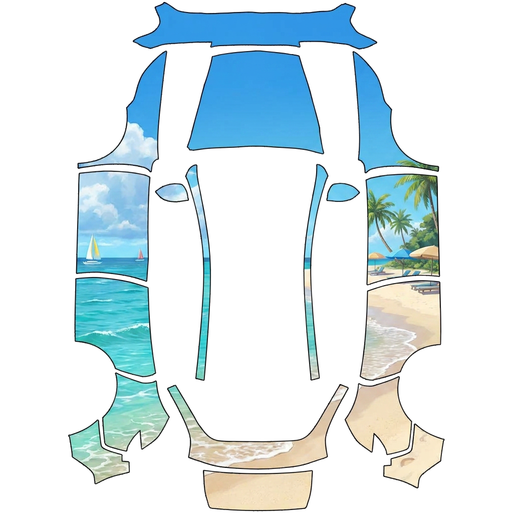 Tropical Shoreline Panel Wrap digital skin preview
