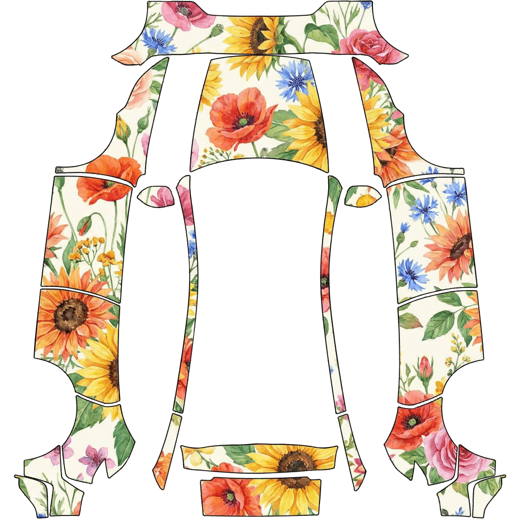 Wildflower Mosaic Vehicle Wrap digital skin preview