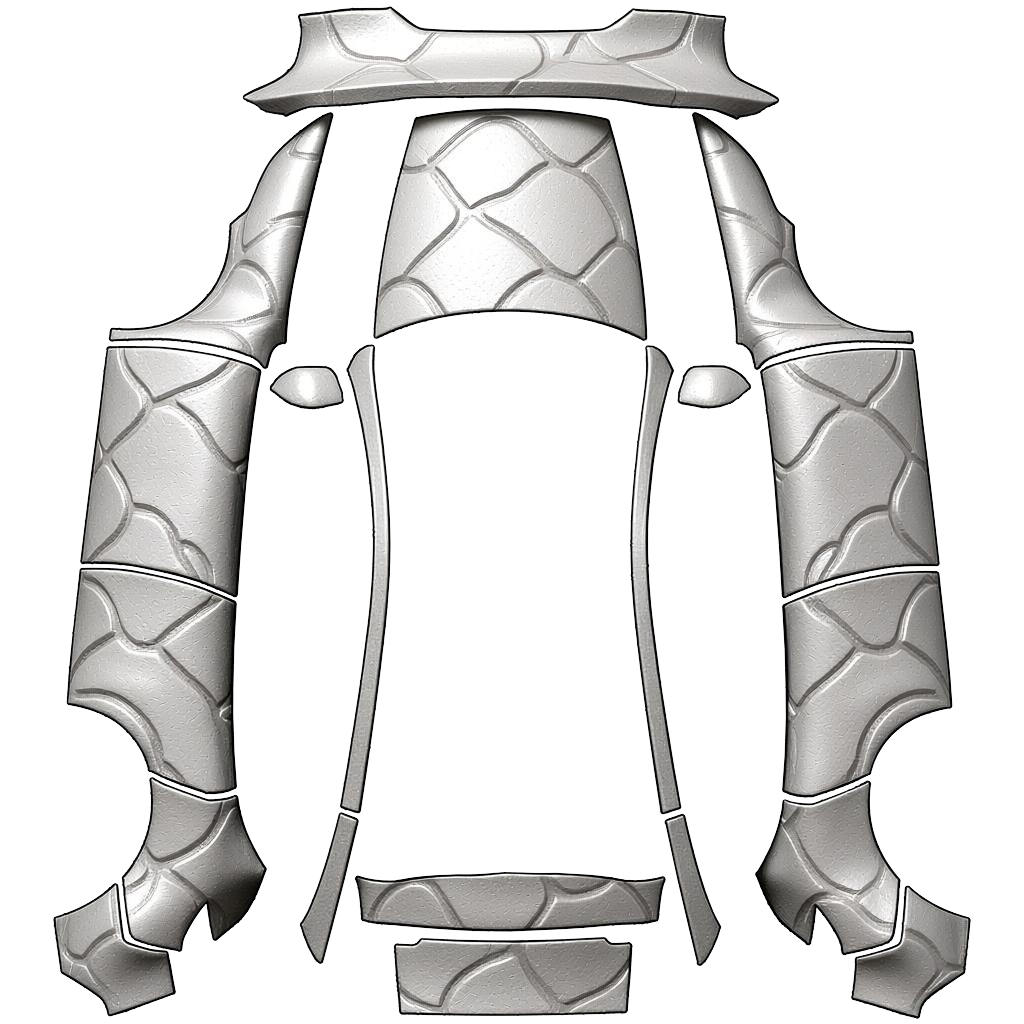 Silver Cracked Stone Panels digital skin preview