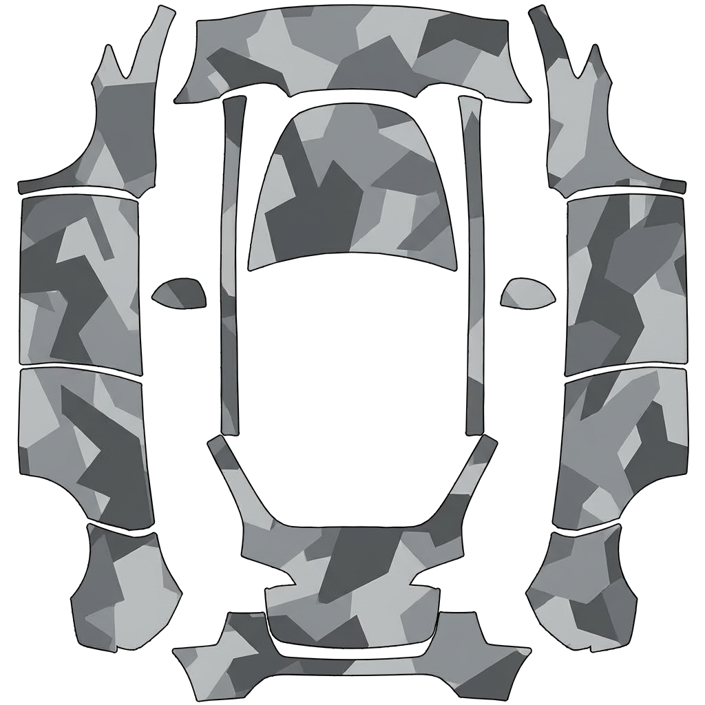 Grey Polygon Camo Vehicle Wrap digital skin preview